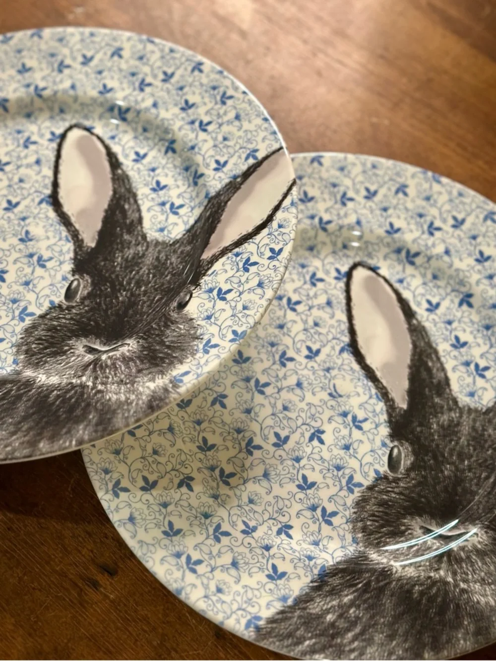 Royal Stafford Blue Chintz Bunny 11 inch Plate Set England